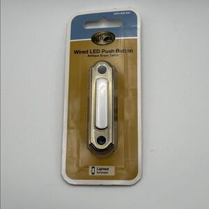 Wired LED Push Button Doorbell - Antique Brass Finish - Hampton Bay